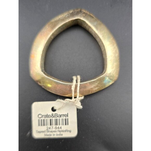 Set Of 5 Crate & Barrel Silver Tapered Shapes Napkin Rings - Made In India - Picture 2 of 4